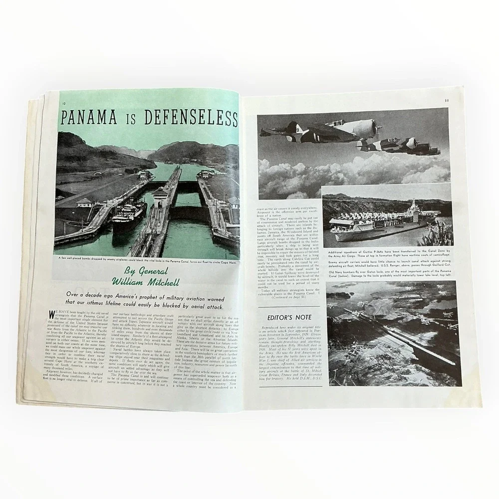 Flying and Popular Aviation Sept 1940 Panama Defense Vought SBU-1 WWII Magazine